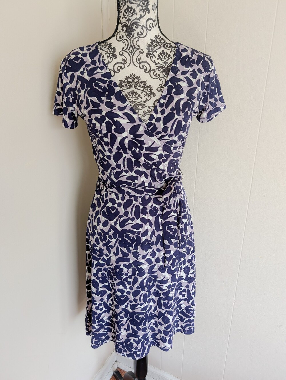 Leota Floral Print Mini Wrap Dress